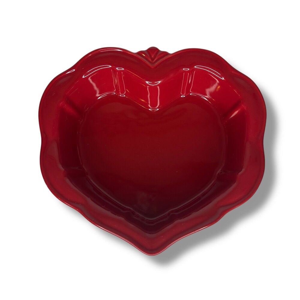 Princess House Pavillion Berry Heart Bake and Serve Dish Bowl 6688 Baking Red